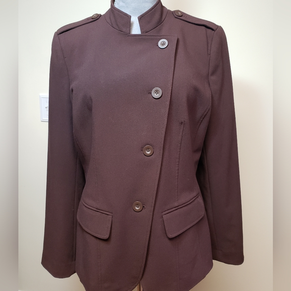 Studio by Liz Claiborne Brown 3-way Collar Jacket